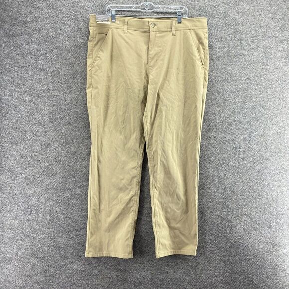 New Weatherproof Pants Men 38*29 Beige Vintage Mid Rise Flat Front Chino Casual - Picture 1 of 12